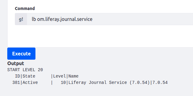 Checking bundle version in gogo shell