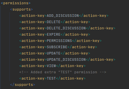 Extra "TEST" permission for Journal Portlet