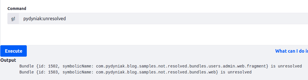 Testing the pydyniak:unresolved command