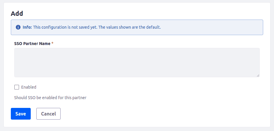 Adding new SSO Partner